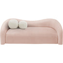 Meridian Kali Pink Faux Shearling Teddy Fabric Sofa IMAGE 5