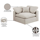 Meridian Comfy Beige Linen Textured Fabric Modular Corner Chair IMAGE 10