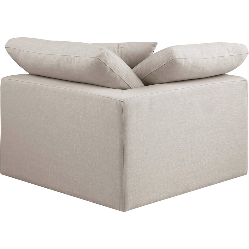 Meridian Comfy Beige Linen Textured Fabric Modular Corner Chair IMAGE 3