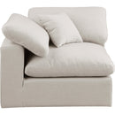 Meridian Comfy Beige Linen Textured Fabric Modular Corner Chair IMAGE 4