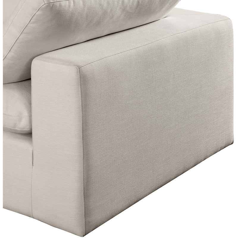 Meridian Comfy Beige Linen Textured Fabric Modular Corner Chair IMAGE 6
