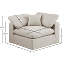 Meridian Comfy Beige Linen Textured Fabric Modular Corner Chair IMAGE 9