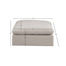 Meridian Comfy Beige Linen Textured Fabric Modular Ottoman IMAGE 5