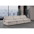 Meridian Comfy Beige Linen Textured Fabric Modular Sofa IMAGE 2