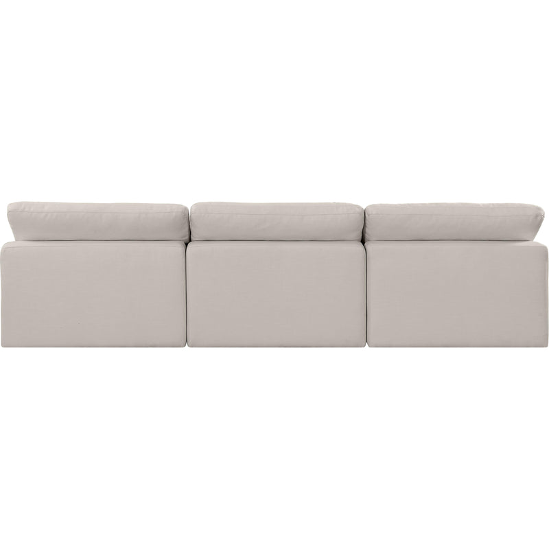 Meridian Comfy Beige Linen Textured Fabric Modular Sofa IMAGE 3