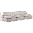 Meridian Comfy Beige Linen Textured Fabric Modular Sofa IMAGE 9