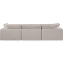 Meridian Comfy Beige Linen Textured Fabric Modular Sofa IMAGE 3