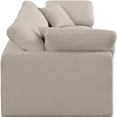 Meridian Comfy Beige Linen Textured Fabric Modular Sofa IMAGE 5