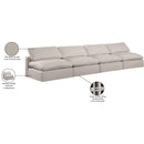 Meridian Comfy Beige Linen Textured Fabric Modular Sofa IMAGE 10