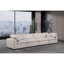 Meridian Comfy Beige Linen Textured Fabric Modular Sofa IMAGE 2