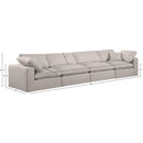 Meridian Comfy Beige Linen Textured Fabric Modular Sofa IMAGE 9