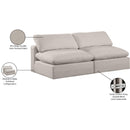 Meridian Comfy Beige Linen Textured Fabric Modular Sofa IMAGE 10