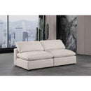 Meridian Comfy Beige Linen Textured Fabric Modular Sofa IMAGE 2