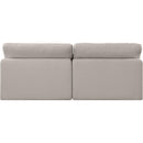 Meridian Comfy Beige Linen Textured Fabric Modular Sofa IMAGE 3