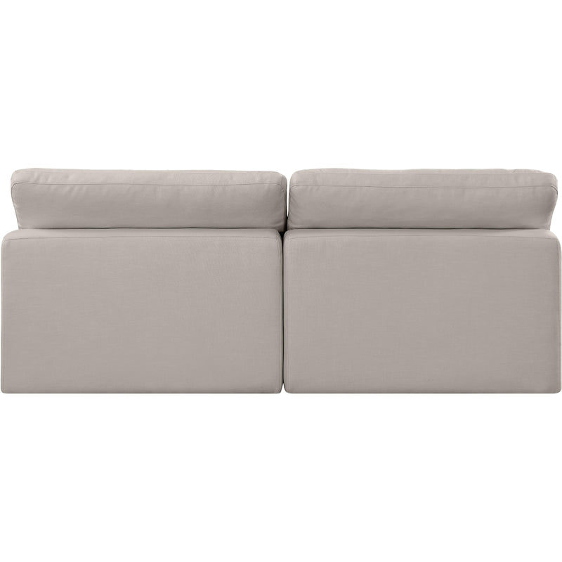 Meridian Comfy Beige Linen Textured Fabric Modular Sofa IMAGE 3