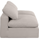 Meridian Comfy Beige Linen Textured Fabric Modular Sofa IMAGE 5