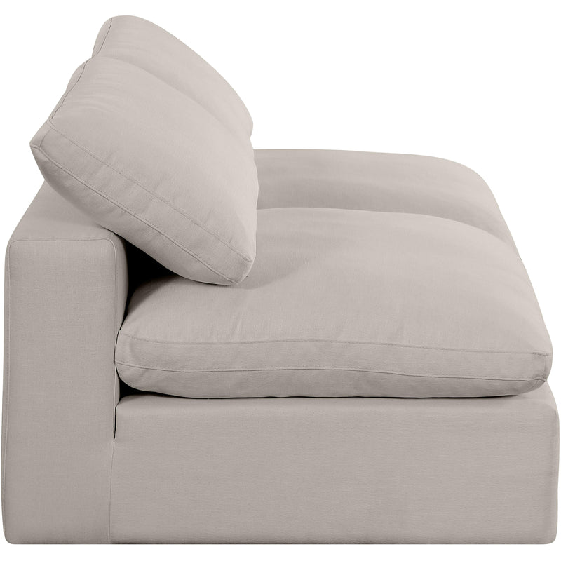 Meridian Comfy Beige Linen Textured Fabric Modular Sofa IMAGE 5