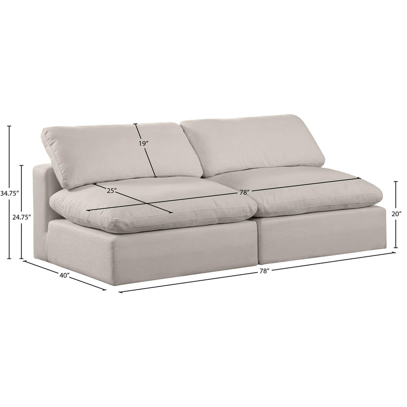 Meridian Comfy Beige Linen Textured Fabric Modular Sofa IMAGE 9