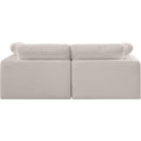 Meridian Comfy Beige Linen Textured Fabric Modular Sofa IMAGE 3