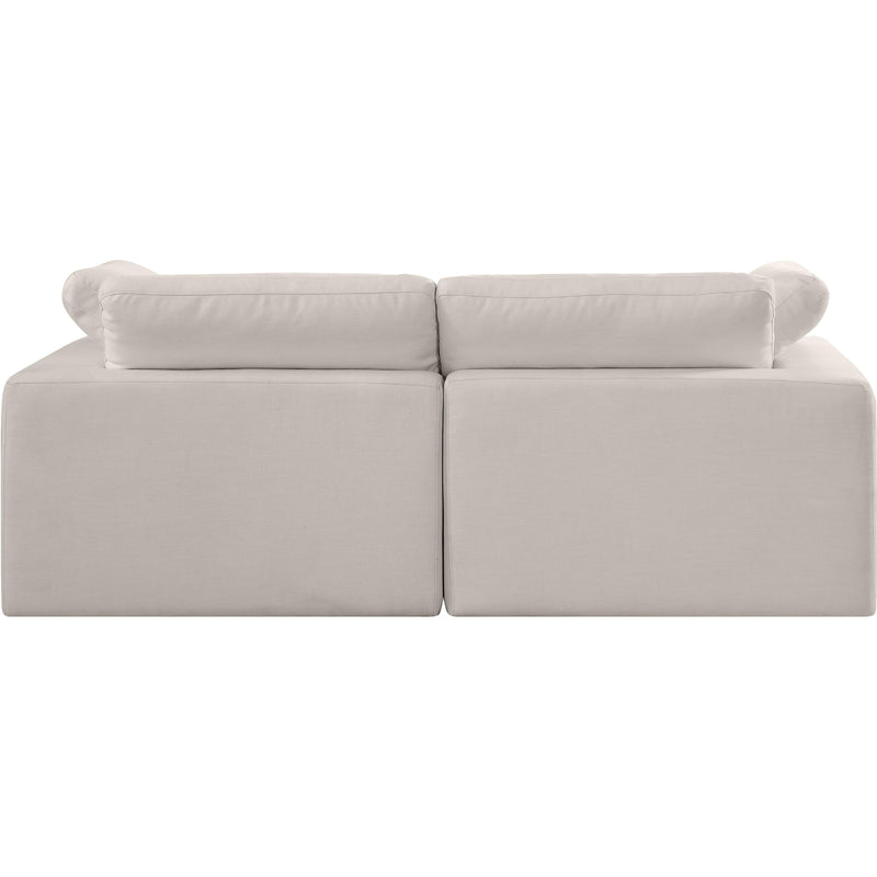 Meridian Comfy Beige Linen Textured Fabric Modular Sofa IMAGE 3