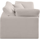 Meridian Comfy Beige Linen Textured Fabric Modular Sofa IMAGE 5