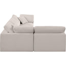 Meridian Comfy Beige Linen Textured Fabric Modular Sectional IMAGE 10