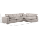 Meridian Comfy Beige Linen Textured Fabric Modular Sectional IMAGE 15