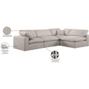 Meridian Comfy Beige Linen Textured Fabric Modular Sectional IMAGE 16