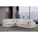Meridian Comfy Beige Linen Textured Fabric Modular Sectional IMAGE 3