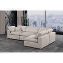 Meridian Comfy Beige Linen Textured Fabric Modular Sectional IMAGE 4