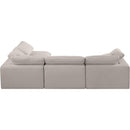 Meridian Comfy Beige Linen Textured Fabric Modular Sectional IMAGE 5