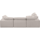 Meridian Comfy Beige Linen Textured Fabric Modular Sectional IMAGE 6
