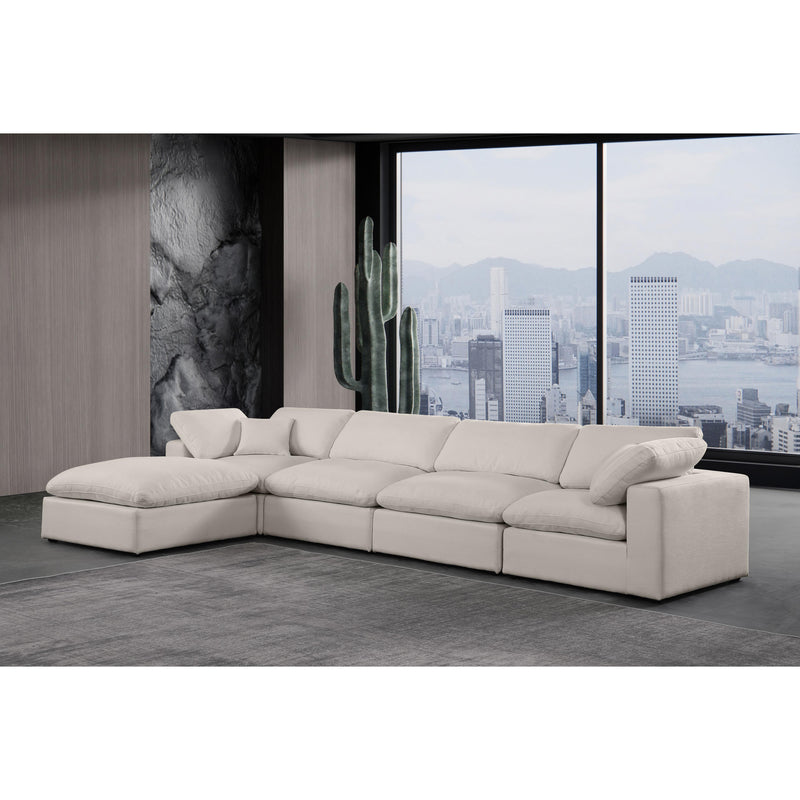 Meridian Comfy Beige Linen Textured Fabric Modular Sectional IMAGE 3