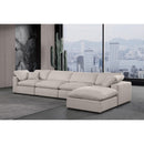 Meridian Comfy Beige Linen Textured Fabric Modular Sectional IMAGE 4