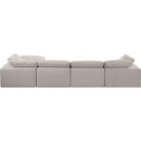 Meridian Comfy Beige Linen Textured Fabric Modular Sectional IMAGE 5
