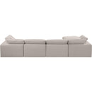 Meridian Comfy Beige Linen Textured Fabric Modular Sectional IMAGE 6