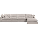 Meridian Comfy Beige Linen Textured Fabric Modular Sectional IMAGE 8