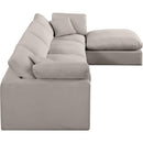 Meridian Comfy Beige Linen Textured Fabric Modular Sectional IMAGE 9