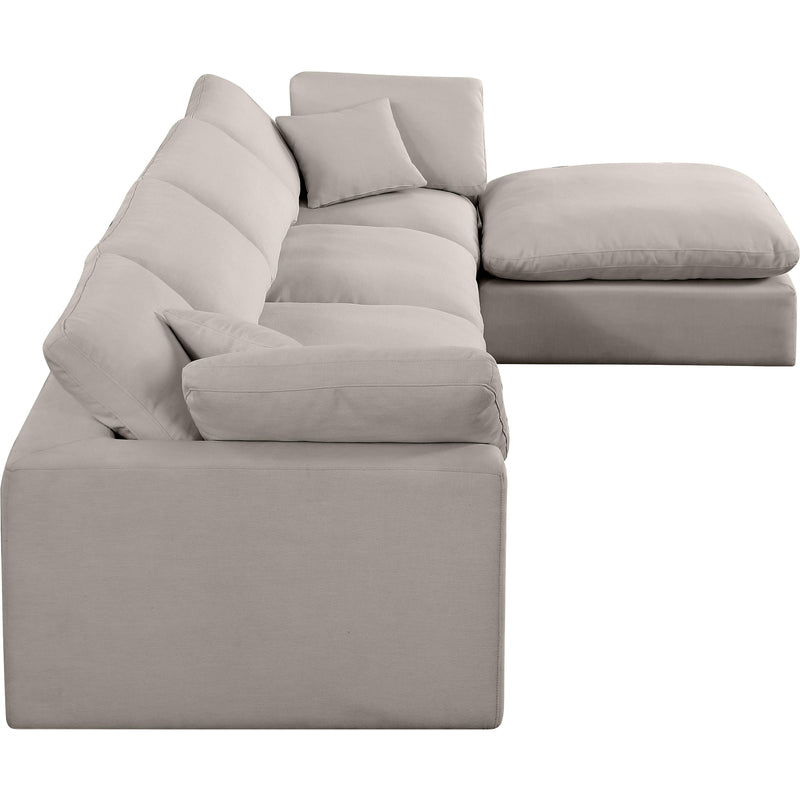 Meridian Comfy Beige Linen Textured Fabric Modular Sectional IMAGE 9