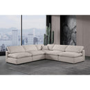 Meridian Comfy Beige Linen Textured Fabric Modular Sectional IMAGE 2