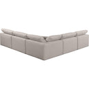 Meridian Comfy Beige Linen Textured Fabric Modular Sectional IMAGE 3