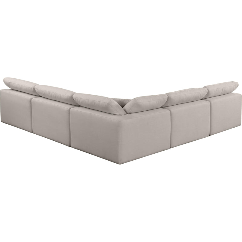 Meridian Comfy Beige Linen Textured Fabric Modular Sectional IMAGE 3