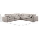 Meridian Comfy Beige Linen Textured Fabric Modular Sectional IMAGE 10