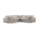 Meridian Comfy Beige Linen Textured Fabric Modular Sectional IMAGE 1