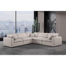 Meridian Comfy Beige Linen Textured Fabric Modular Sectional IMAGE 2
