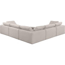 Meridian Comfy Beige Linen Textured Fabric Modular Sectional IMAGE 3