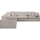 Meridian Comfy Beige Linen Textured Fabric Modular Sectional IMAGE 4