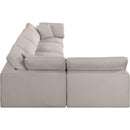 Meridian Comfy Beige Linen Textured Fabric Modular Sectional IMAGE 10
