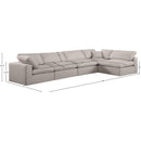 Meridian Comfy Beige Linen Textured Fabric Modular Sectional IMAGE 15