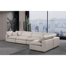 Meridian Comfy Beige Linen Textured Fabric Modular Sectional IMAGE 4